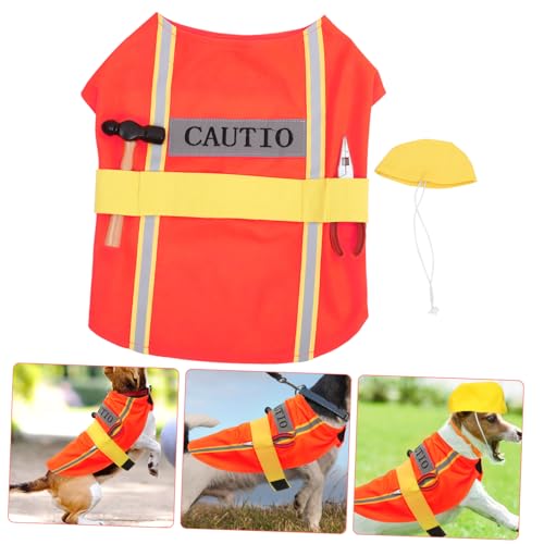 Disfraz de Perro Ingeniero Luxshiny Talla L Naranja miniatura 3