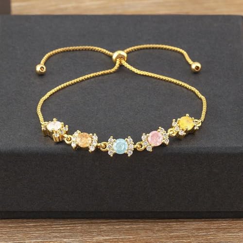 Bracelet triangle de mode en zircon chaîne plaquée or réglable de luxe