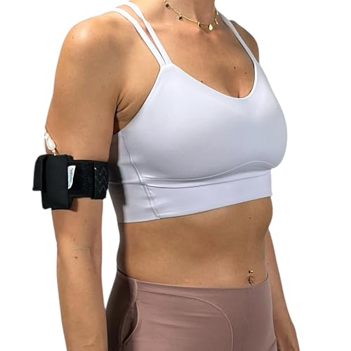 Pumpcases Adjustable Black Insulin Pump Belt – Diabetic Insulin Pump Stretch Band – Arm Band Insulin Pump Case – Compatible with Mobi – Assembled in The USA (Small)