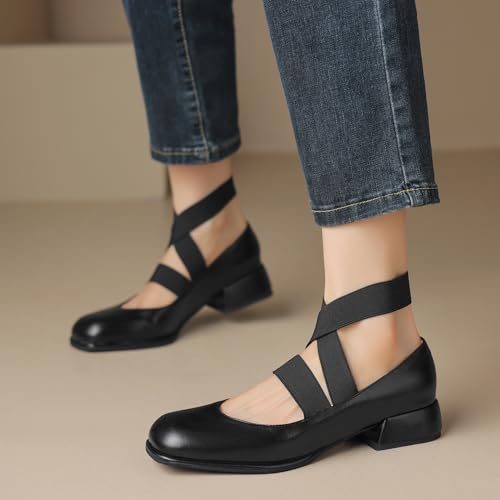 Elastic Band Flats Pumps Shoes for Women Square Toe Crisscross Ballet Flats3