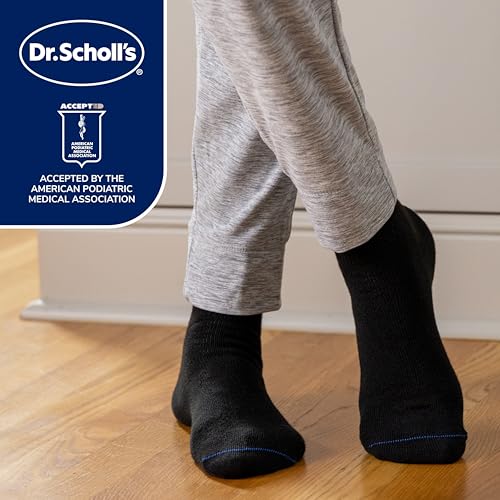 Dr. Scholl's Men's 4 Pack Diabetic and Circulatory Non Binding Ankle Casual Sock, Black, Shoe Size 7-12 US - image 6