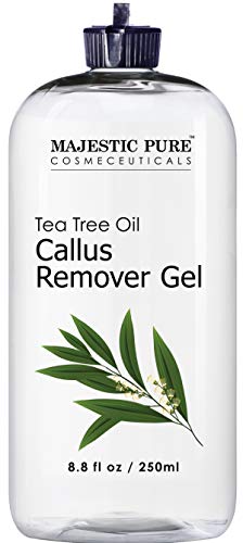 Callus Remover for Feet by Majestic Pure - Gel with Tea Tree Oil for Corn and Callus - Moisturizes & Hydrates Toughened & Dry Skin, Removes Dead Skin, 8.8 fl. oz.