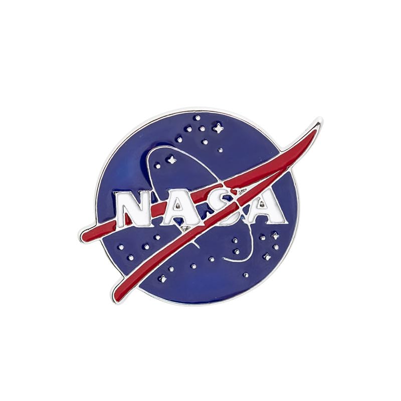Image of NASA Logo Label Enamel Pin blue Universe Series Starry Sky Badge Brooch For Backpacks Accessories
