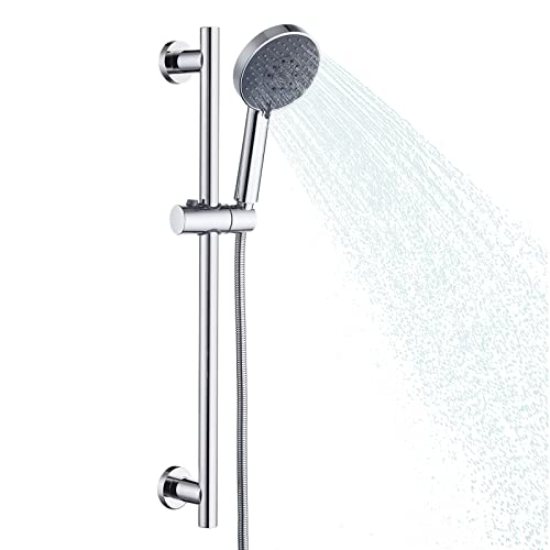 KES Handheld Shower Head with Adjustable Shower Slide Bar 5 Function Extra Long Hose Polished Finish, F204-PS-C1
