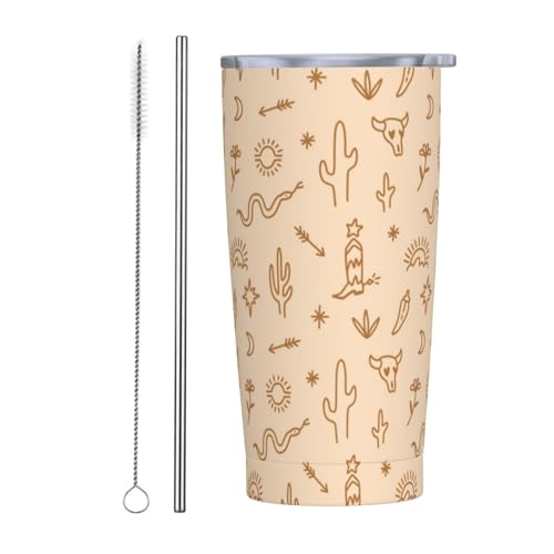 CHASOEA 20oz Western Stainless Steel Travel Mug