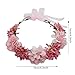 Rannyrena Flower Headband for Women Boho Artificial Floral Hair Crowns Bridal Wedding Hair Wreaths Cosplay Festivals Prom Photo Props (Pink, Adjustable)