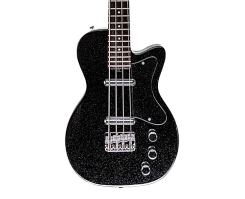 Silvertone 1444 Classic Series Short Scale Bass - Black Silver Flake