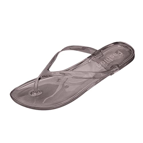 Sandalias ortopédicas de goma para mujer, de ajuste ancho, puntera abierta, para verano, playa, piscina, zapatos de plataforma plana, sin espalda, informales, para caminar, gris, 37 EU