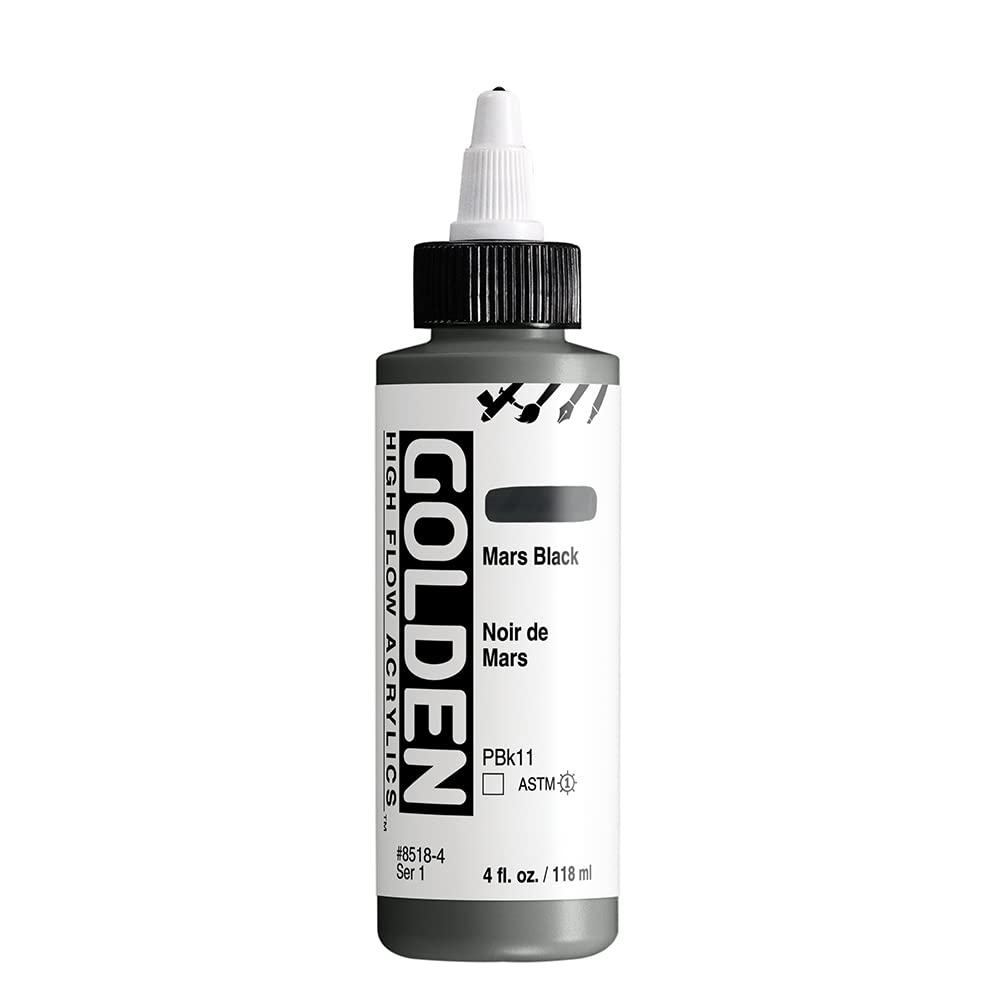 Golden : High Flow : Acrylic Paint : 118ml (4oz): Mars Black : S1