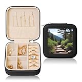 Schwarze quadratische Schmuckschatulle aus Leder – tragbar, als Wanderstrecke für Frauen, ideales Geburtstags- und Valentinstagsgeschenk