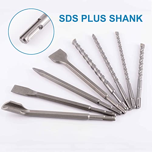 17 Pcs Rotary Hammer Drill Bits Set And Chisels Set, Sds Plus Concrete Masonry Hole Tool For Bricks And Stone, Masonry Drill Bit Sets With Storage Case #TOP1