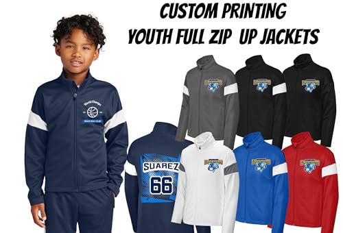 INK STITCH Youth Unisex Yst800 Custom Printing Add Logo Photo Texts Front Back Travel Full Zip Up Jackets4