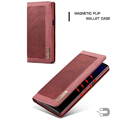 Image of ClickCase Iconic Series for Realme Narzo 20 pro Soft Canvas Denim Cloth Leather Wallet Flip Case Kick Stand with Magnetic Closure Flip Cover for Realme Narzo 20 pro (Mauve Red)