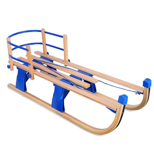 Masiunoz Children's Folding Wooden Sled with Backrest