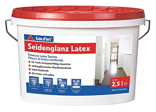 2,5 Liter Latex-Farbe Extra Seidenglanz E.L.F. weiß, innen und außen, abtönbar