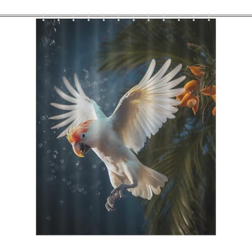 Rideau de douche perroquet imperméable 152x183cm rideau baignoire - 7