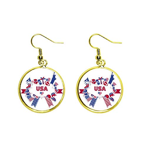 Pendientes de bandera de EE. UU. para el Día de la Independencia