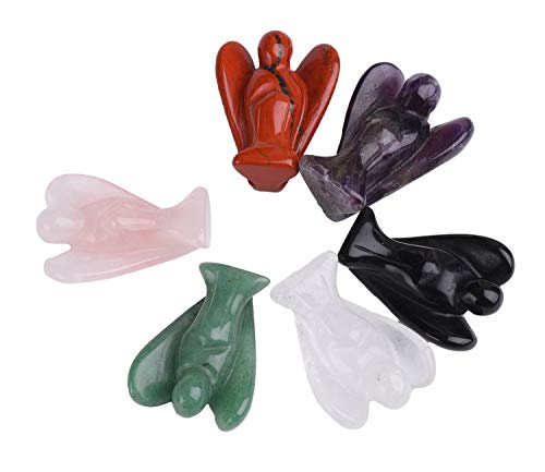 AMOYSTONE Angel Figuras coleccionables de Piedras de Cristales Naturales Cover
