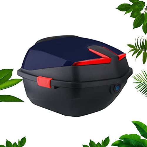 Wnanch Universale Bauletto per Scooter 48L Baule Moto Valigia Top Case con Piastra Antipioggia Disponibili (Color : Blu)