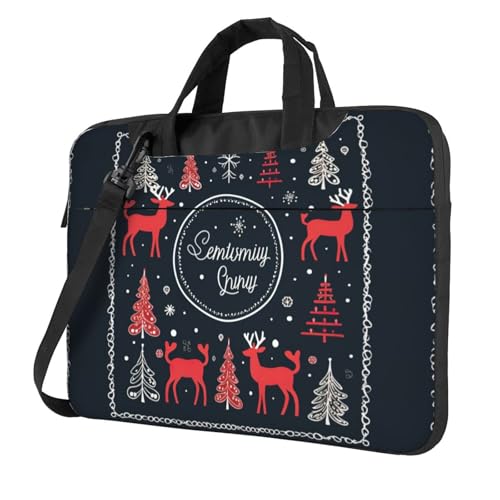 Sac à bandoulière pour ordinateur au bureau et en déplacement - Noël Noir