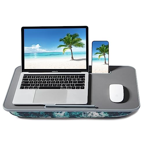 Lap Desk With Pillow Cushion, Home Office Portable Laptop Lap Desk With Device Ledge & Tablet Holder, Removable & Washable, For Sofa Bed Working Writing, Lap Desk For Laptop, Fits Up To 17 Inch Laptop #TOP1
