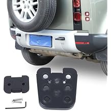 Black Carbon Steel Car Rear Bumper Towing Hitch Steps Compatible with Land Rover Defender 90 110 130 2020-2025 Step Anti Slip Tow Bumper Step Guard Black Trailer Hitch Steps