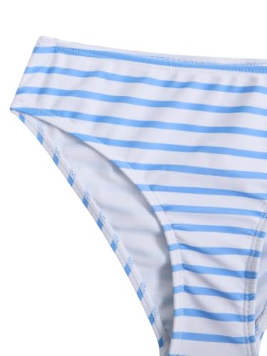 Image of COZYEASE Girls' 2 Piece Ditsy Floral Print Knot Front Ruched Triangle Bikini Swimsuit