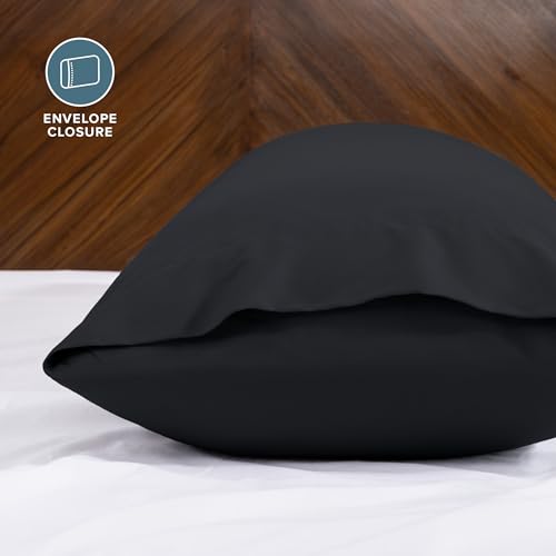Image of Bare Home Microfiber Body Pillow Cover - Ultra Soft & Cooling - Double Brushed - Envelope Closure - Easy Care (21''x54'' Body Pillow Cover, Black)