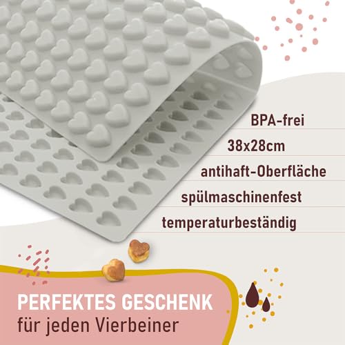 Hunde Smoothie SmoothieDog 6er Mix + Trixie Backmatte Pink - je 2X: Huhn, Rind, Lamm - Hundeleckerli selber Machen - Zucker- & glutenfrei - Hundekekse, BPA-Frei - je 250ml
