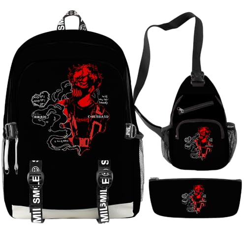 Corpse Husband Merch Backpack Adjustable Strap Bag Cosplay hree Piece travel Backpack (Suit 1) - Main Image