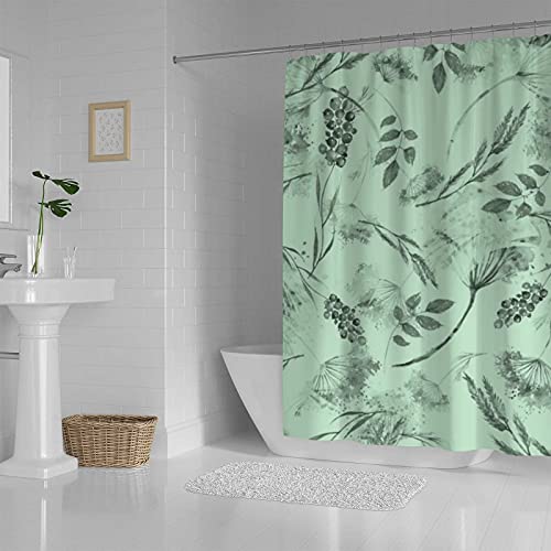 Rideau de douche floral vert 168x183 cm en polyester lavable - 4