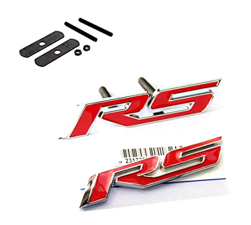 Yoaoo 1x OEM Grille Rs with Decal Rs Emblem Badge 3D Logo Metal Compatible with Zl1 1LE Series Red