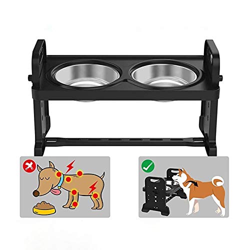 RTHGTFGW Comedero Perro Estante de alimentación de Mascotas de Doble tazón de Doble tazón de Doble tazón, tazón de Perro Elevado, Lavado de Perros, Doble tazón de Agua extraíble de Agua y Comida