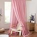 NICETOWN Pink Bed Canopy for Nursery - Decorative Soft Voile Sheer Window Scarf DIY Ascot Top Bed Scarf Drapes for Girls/Kids, W114 x L160, 1 Panel