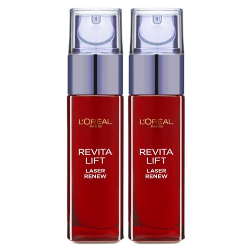 L'Oreal Paris DOUBLE Revitalift Laser Renew Advanced Anti-Ageing Smoothing Serum Wrinkles Appear Reduced & Skin Texture Feels Improved, Formulate To Refine Pores & Target Skin Texture, 30Ml