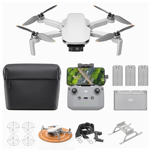 DJI Mini 4K Fly More Combo, Drone with 4K UHD Camera for Adults,3 Batteries for 93-Min Max Flight Time.Lanyard, Landing Pad, Landing Gear, Propeller Guard