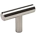 Cosmas 305SN Satin Nickel Cabinet Hardware Euro Style T Bar Knob - 2" Overall Length - 10 Pack