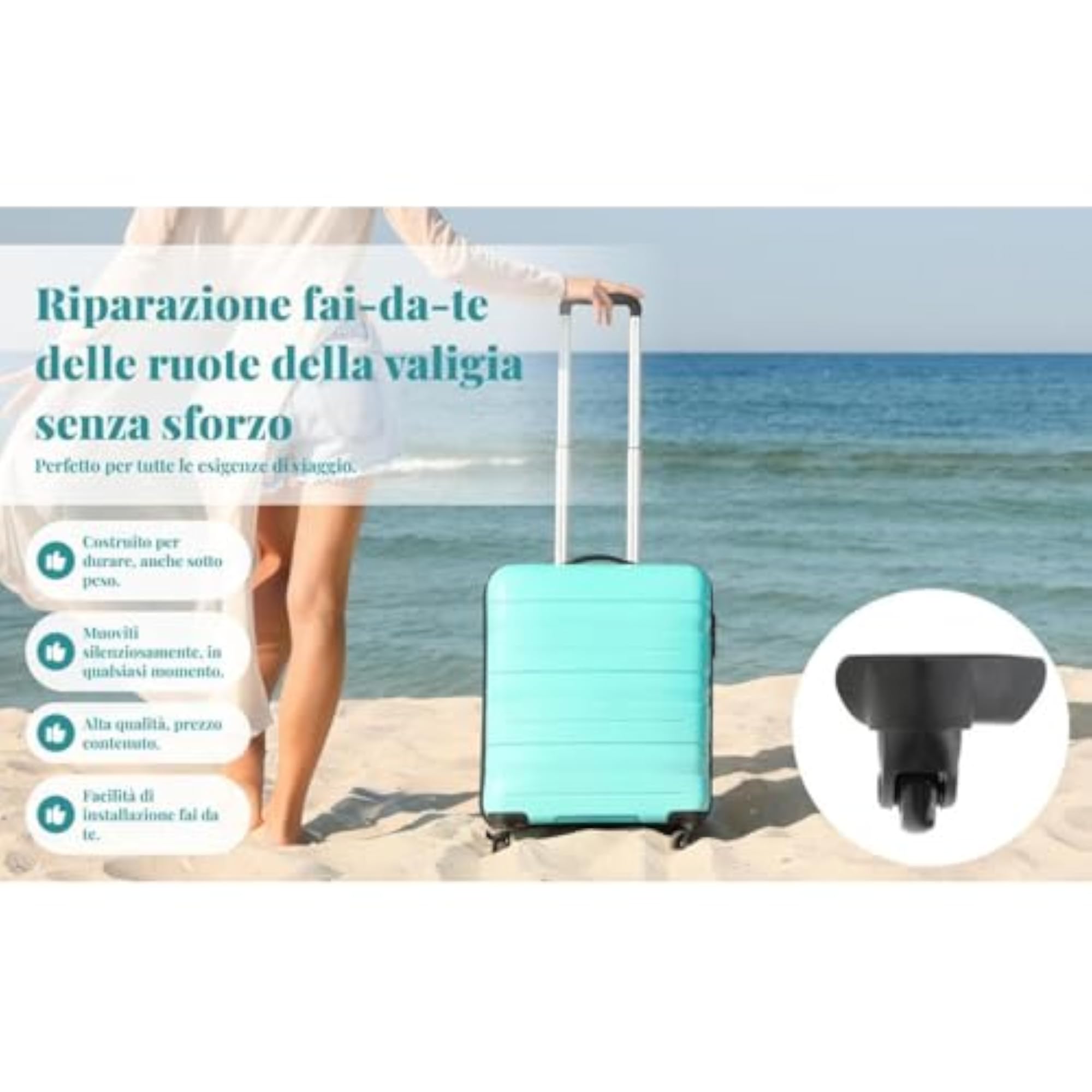 Rotation Flexible Replacement Luggage Suitcase Wheels