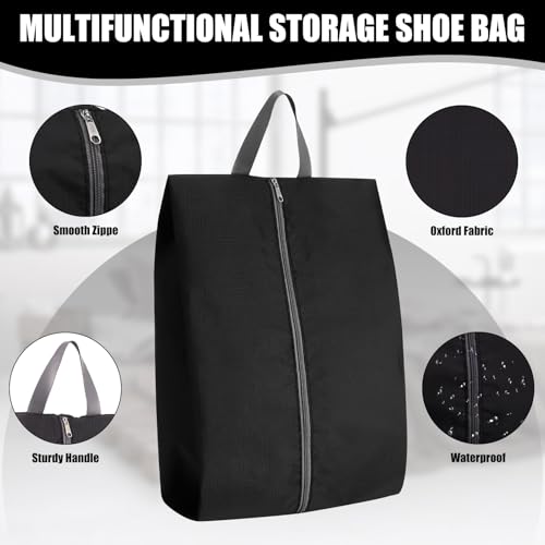 Shoe Bags - 10 Pack Large Capacity Dustproof Shoe Storage Bag with Sturdy Zipper Closure, Portable Travel Packing Bag for Men and Women, Black2