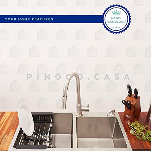 Pingoo.Casa, Cuba para Cozinha com Acessórios, Pia Dupla, Gourmet, Aço Inox 304, Awá, Prata