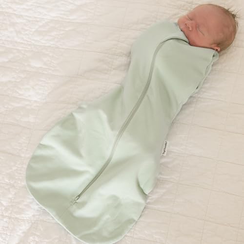 Image of Tiny Twinkle Baby Sleep Sack 0-3 Months 1.0 TOG, Cotton & Elastane Wearable Blanket, Swaddle Transition Micro-Fleece, Machine Washable (Ice Blue)