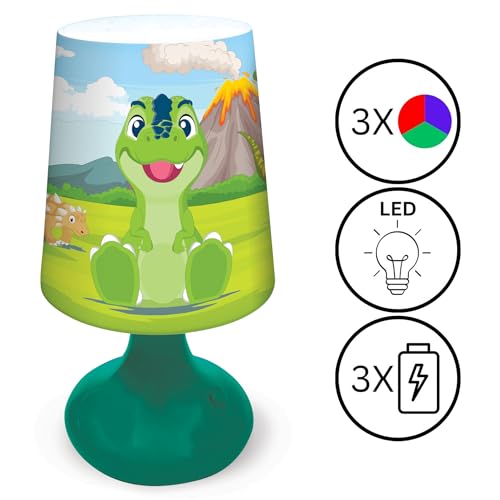 Lámpara de mesa infantil dinosaurio Lexibook verde miniatura 3