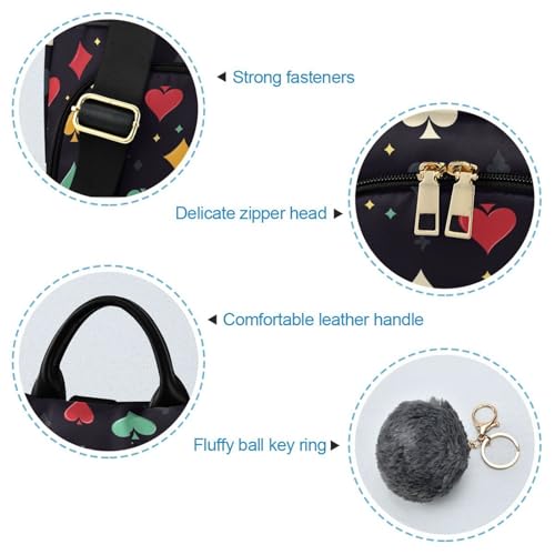 Image of Fustylead Abstract Colorful Poker Symbol Backpack Purse for Women Anti-theft Backpack Purse Travel Daypack