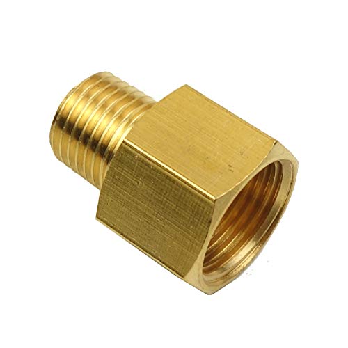 HongBoW 3pcs BSP NPT Adapter British to US Gauge Sensor Sender Adapter Reducer Brass Pipe Fitting Adapter 1/4 BSPT Male x 1/4 NPT Female