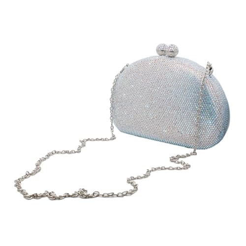 Image of UMREN Women Sparkly Rhinestone Evening Bag Crystal Clutch Purses Glitter Shell Shaped Handbag Wedding Prom Shoulder Bag