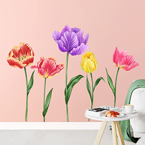 Vinilos decorativos tulipanes grandes para pared miniatura 4