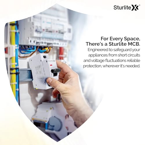 Image of Sturlite Titan Shield 63A Double Pole MCB| Overload & Surge Protection| 10-Year Warranty| Durable Polycarbonate Housing| C-Curve Tripping| 63A Breaking Capacity
