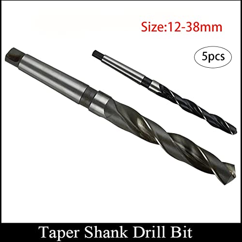 5PCS 13.5mm Taper Shank Drill Bit High-Speed Steel Morse Taper Shank, Spiral Flute for Wood, Aluminum, Malleable Iron