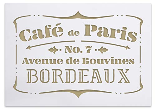 Café de Paris Shabby Chic Vintage Schablone