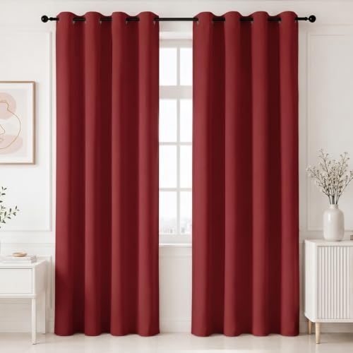 HOMEMONDE 100% True Blackout Long Door Curtains 9 Feet Single Pcs - Curtain for Living Room, Bedroom, Office, 108L Inch x 46 Inch - (Maroon, 274 x 118 CM)